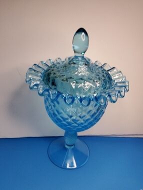 Viking Glass Yesteryear Lidded Compote.